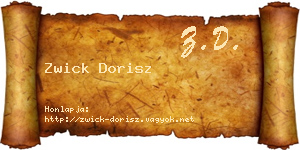 Zwick Dorisz névjegykártya